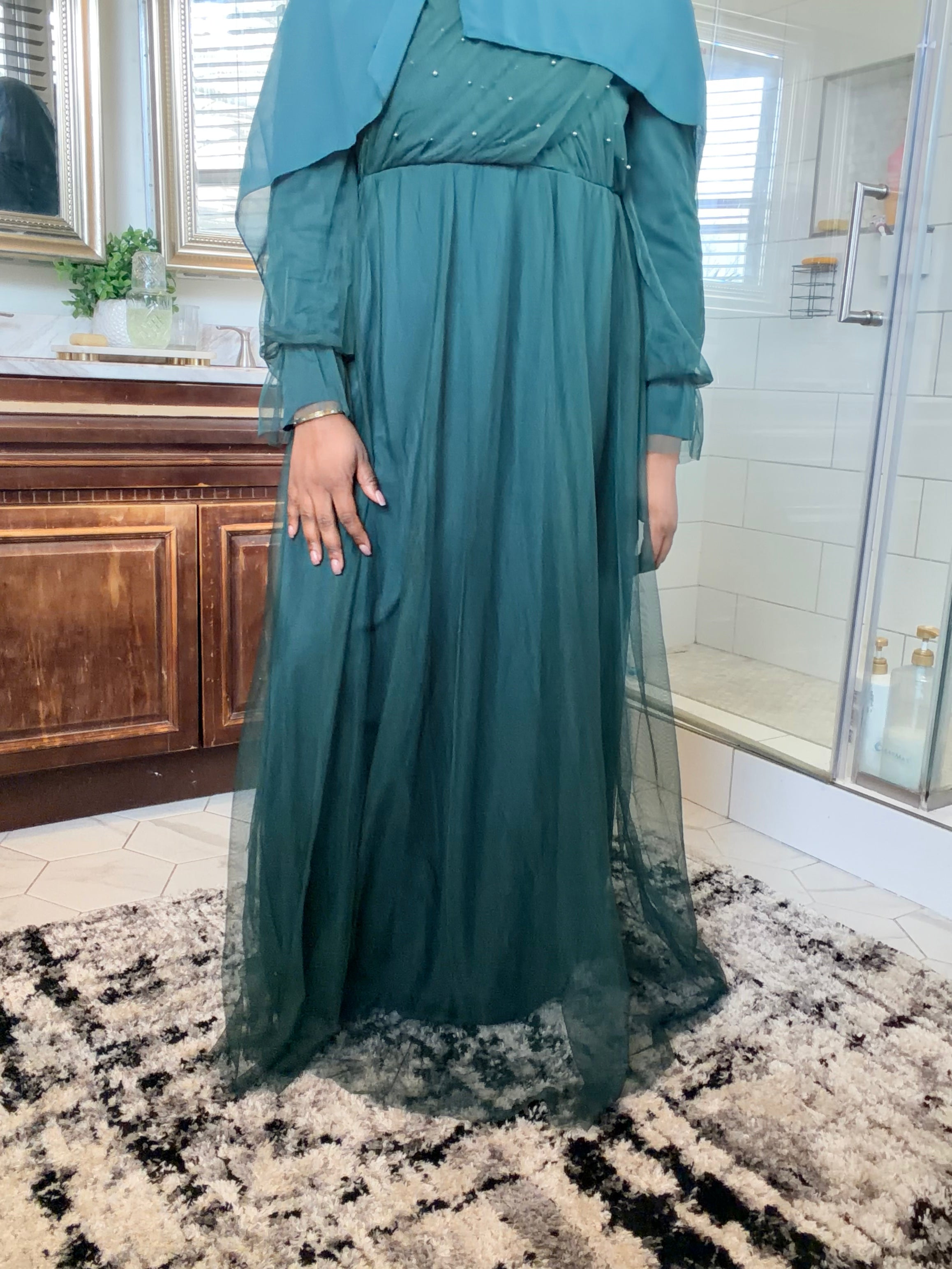 Emerald green abaya(on hand)