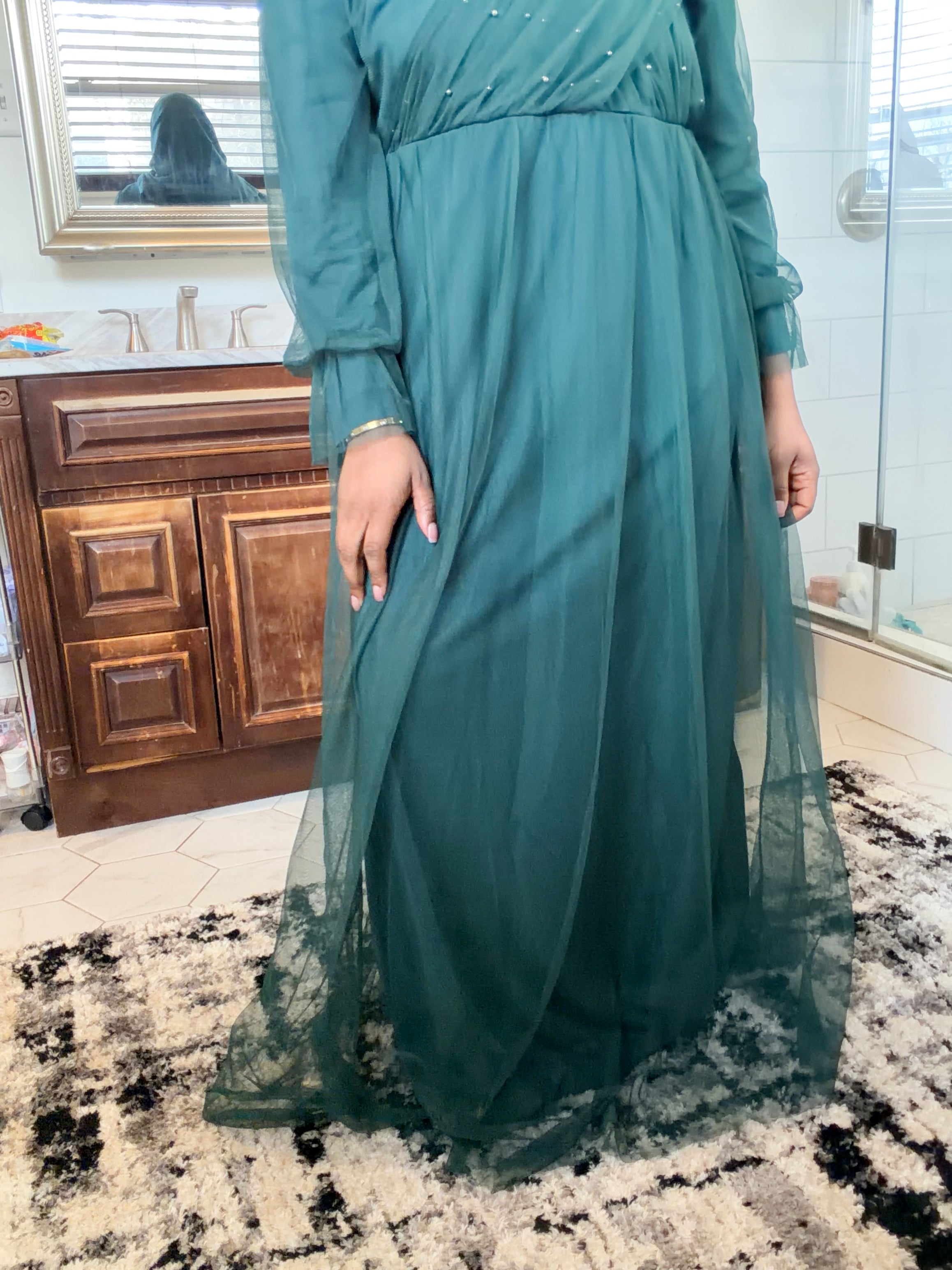 Emerald green abaya(on hand)