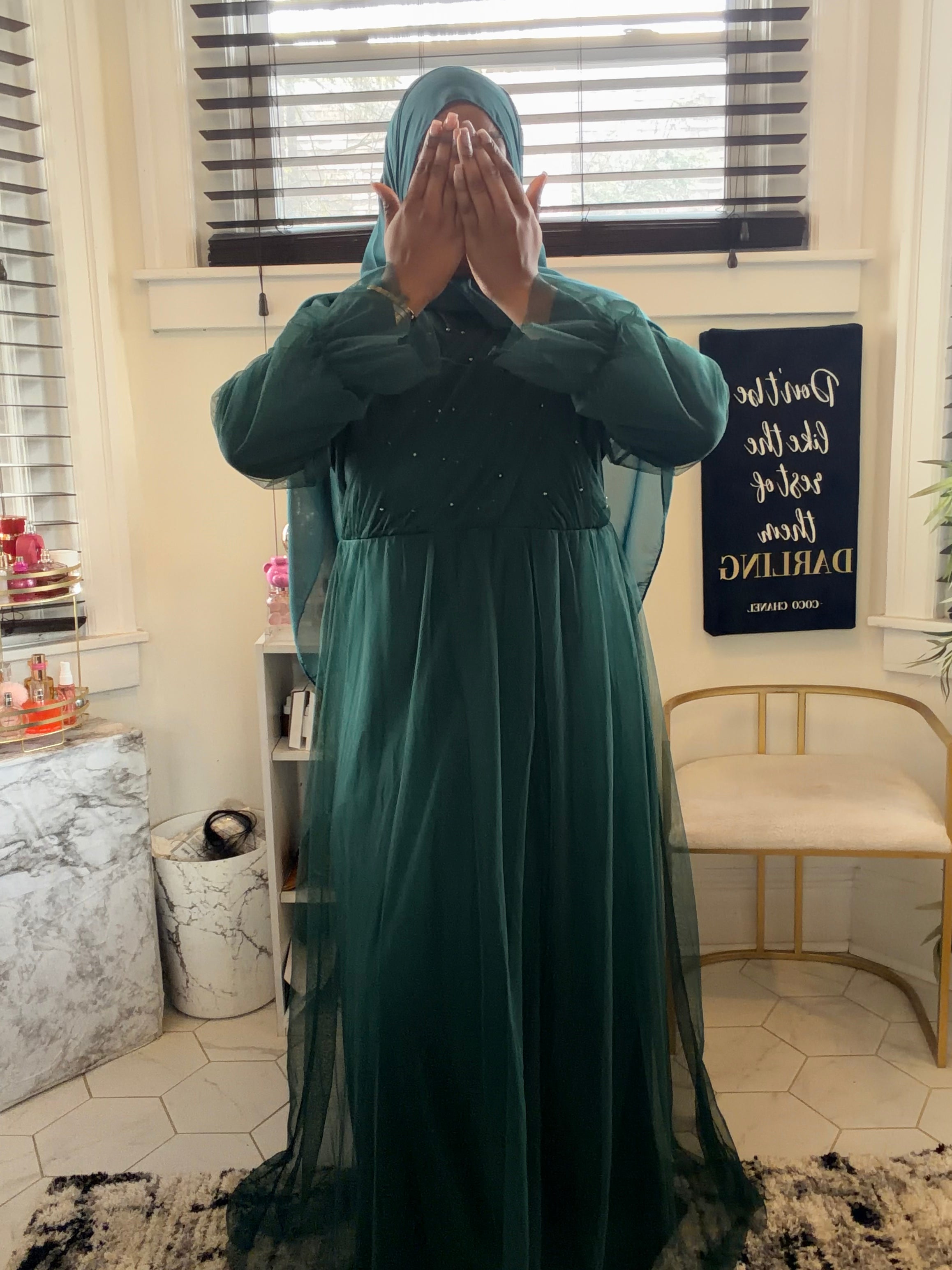 Emerald green abaya(on hand)